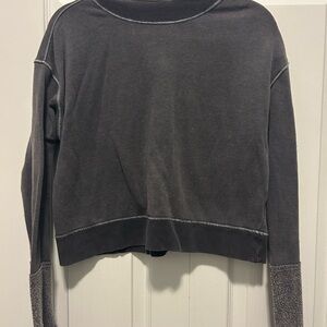 Free People Gray Long Sleeve Top